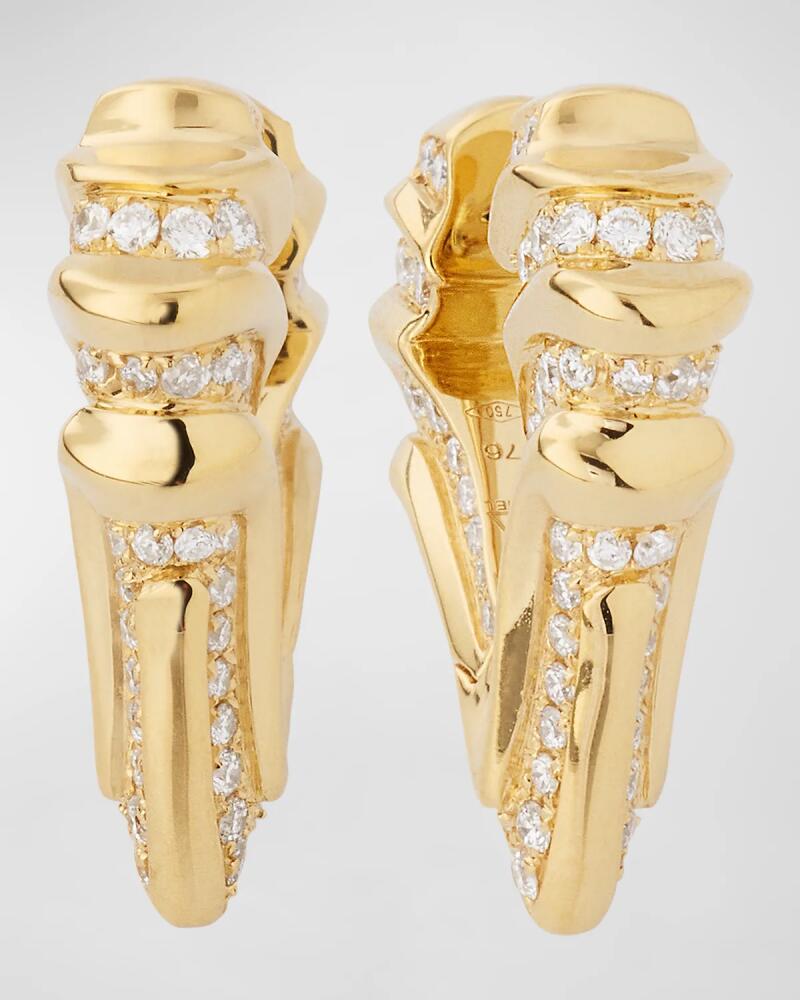 Dries Criel 18K Yellow Gold White Diamond Brute White Crow Earrings Cover