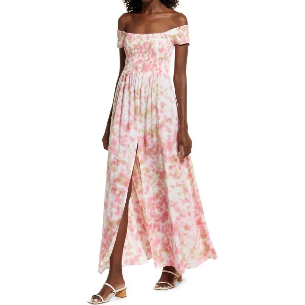 Area Stars Leia Off the Shoulder Maxi Dress in Pink Multi Cover