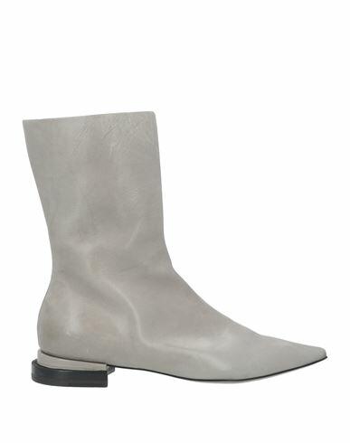 Malloni Woman Ankle boots Grey Soft Leather Cover