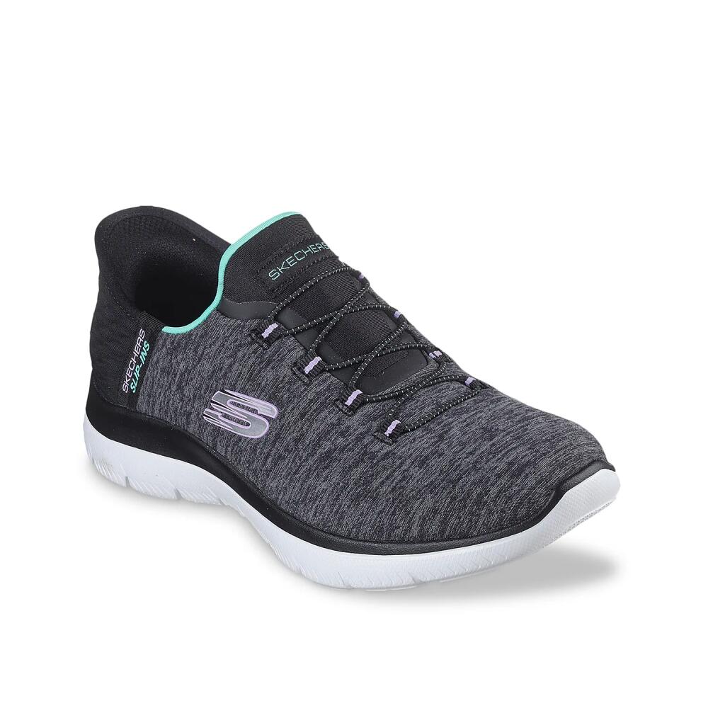 Skechers Hands Free SlipIns: Summits Dazzling Haze SlipOn Sneaker | Women's | Black/Blue Cover