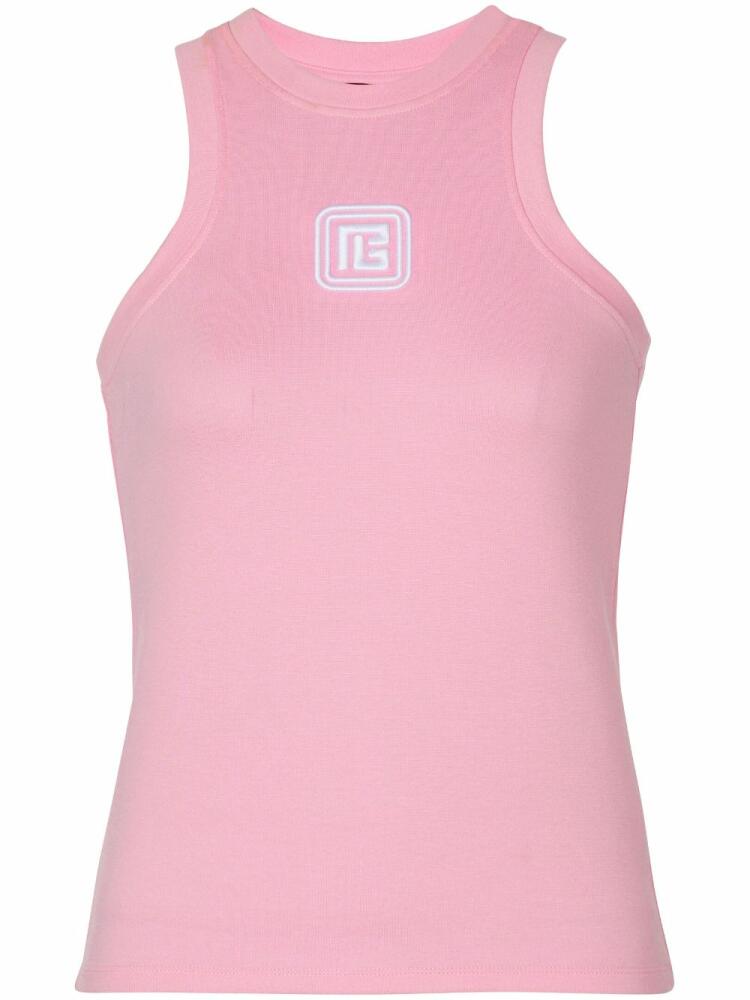 Balmain logo-embroidered tank top - Pink Cover