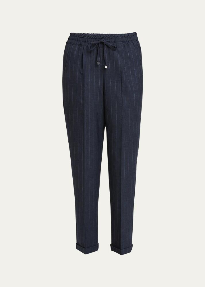 Kiton Stripe Drawstring Jogger Pants Cover