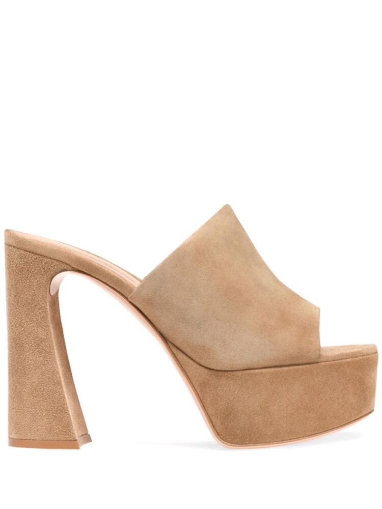 Gianvito Rossi 125mm Holly platform mules - Neutrals Cover