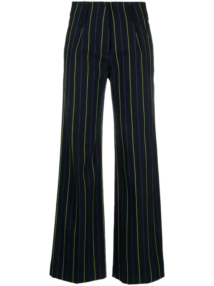 Forte Forte high-waisted wide-leg striped trousers - Blue Cover