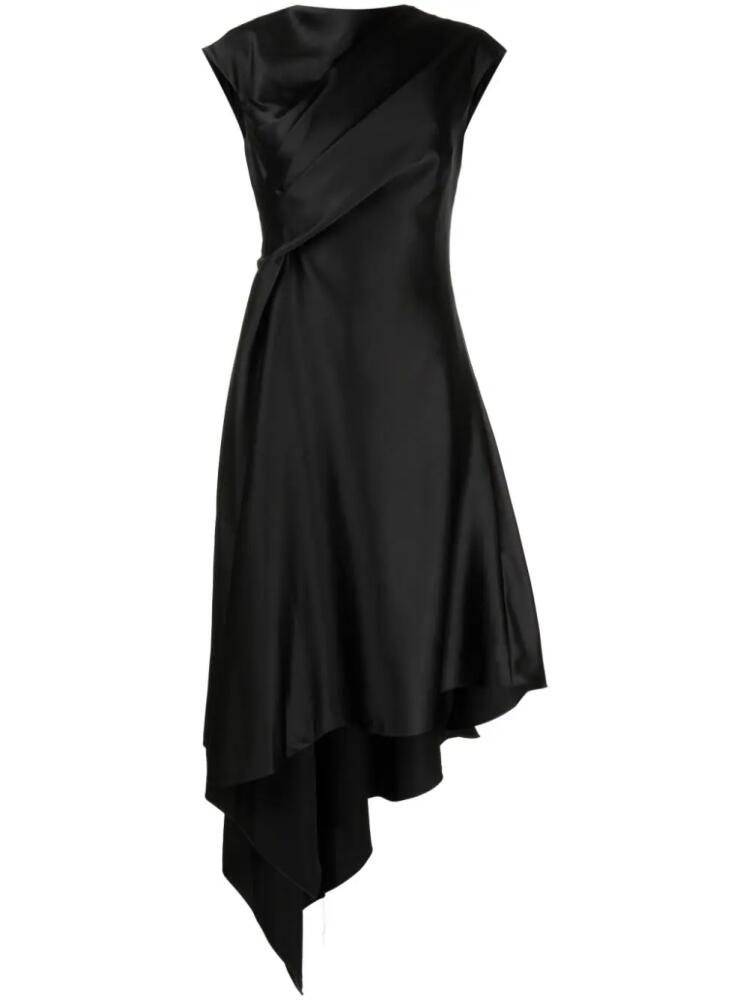 Amsale handkerchief-hem satin dress - Black Cover