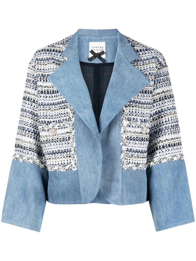 Edward Achour Paris knitted open front jacket - Blue Cover