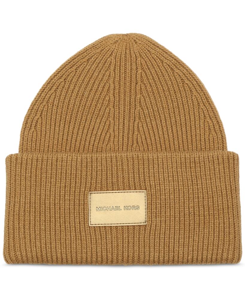 Michael Michael Kors Women's Fine Rib Cuff Beanie - Dark Camel Cover