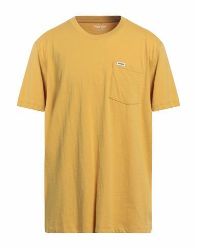 Wrangler Man T-shirt Mustard Cotton Cover