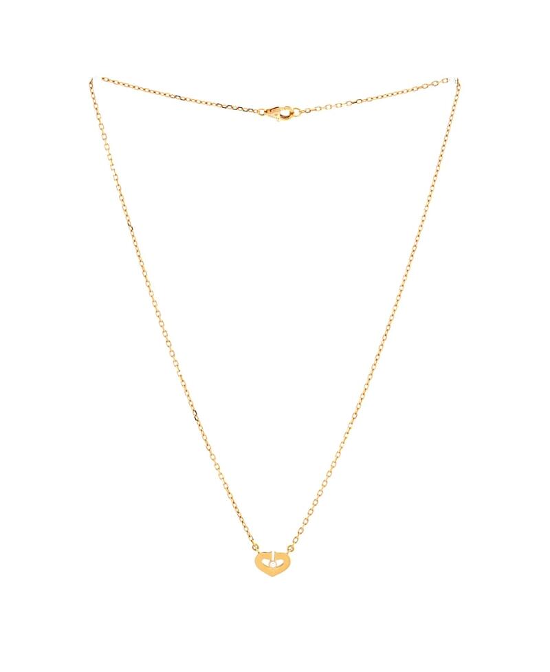 Pre-Owned Cartier Xs C Heart de Cartier Pendant Necklace 18K Rose Gold with Diamond Cover