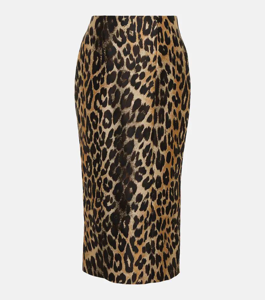 Balmain High-rise leopard-print midi skirt Cover