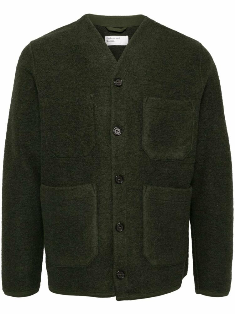 Universal Works fleece cardigan - Green Cover