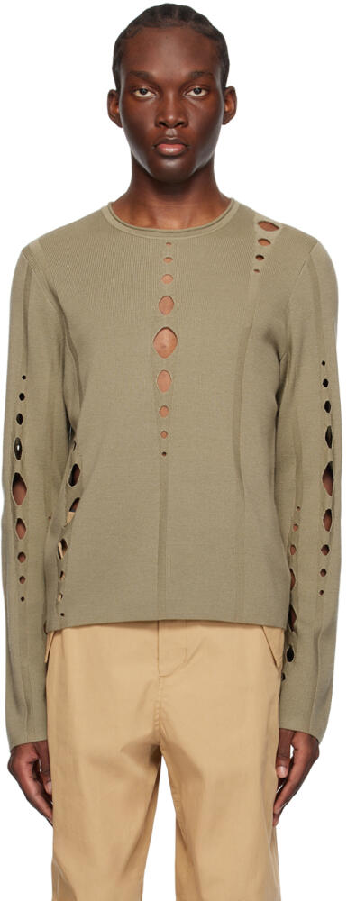 Dion Lee Khaki Snake Diamond Sweater Cover