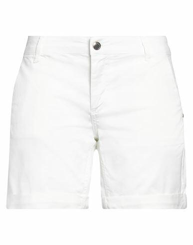 Relish Woman Shorts & Bermuda Shorts White Cotton, Elastane Cover