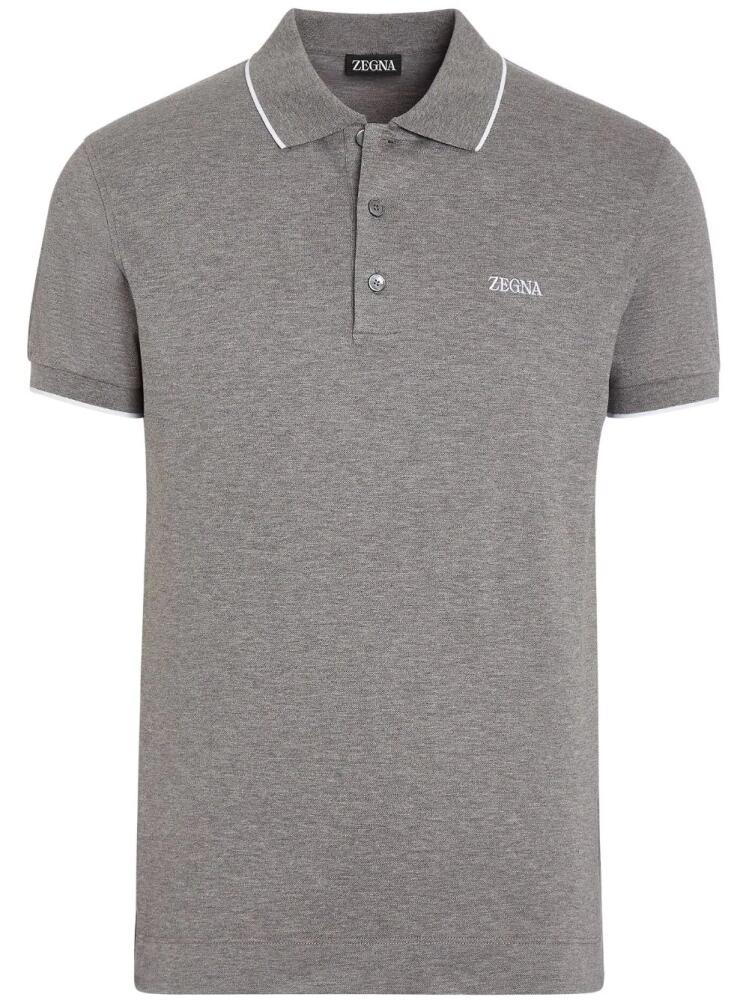 Zegna short-sleeve polo shirt - Grey Cover