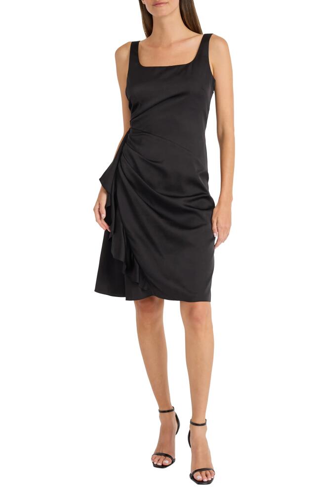 Maggy London Side Ruched Cocktail Dress in Black Cover