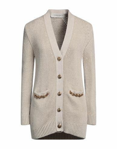 Golden Goose Woman Cardigan Beige Wool, Cotton, Metal, Virgin Wool Cover