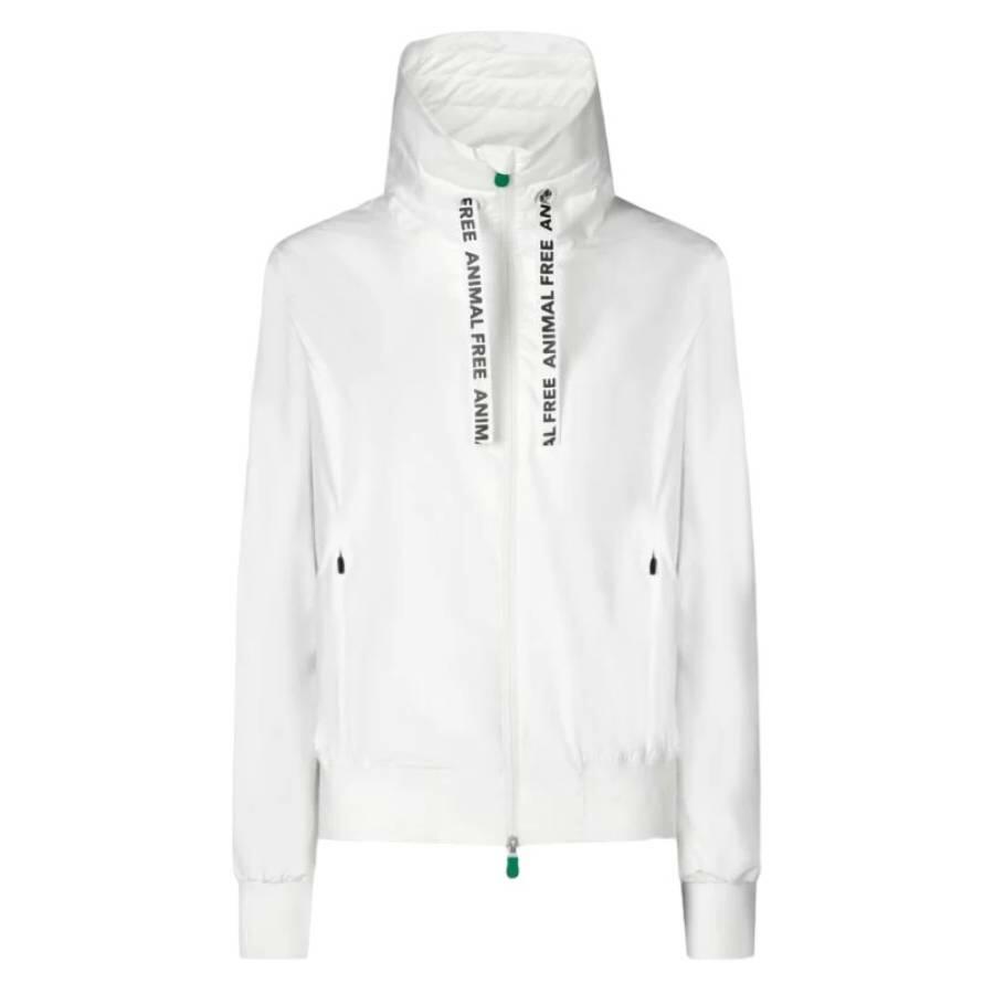 Save The Duck Ladies White Karin Bomber Rain Jacket Cover