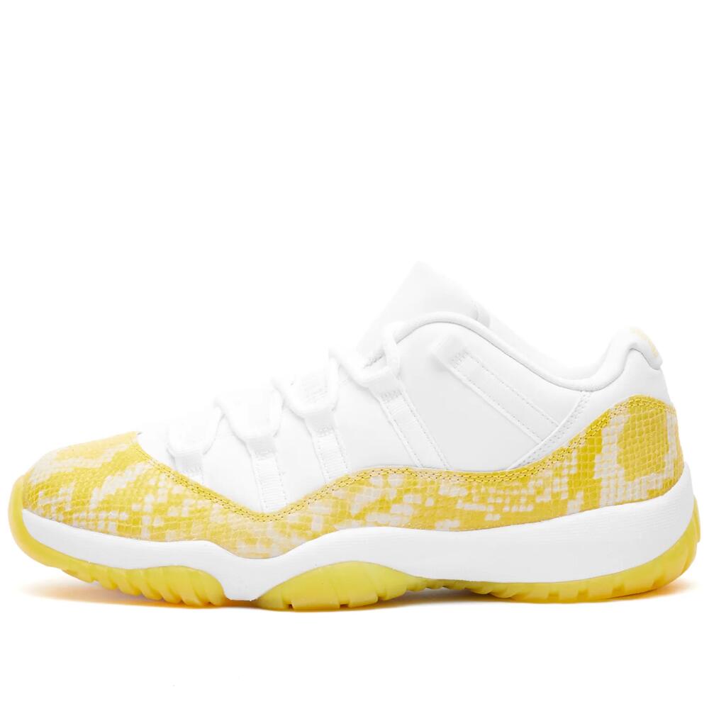 Air Jordan Women's W 11 Retro Low Sneakers in White/Tour Yellow/White Cover