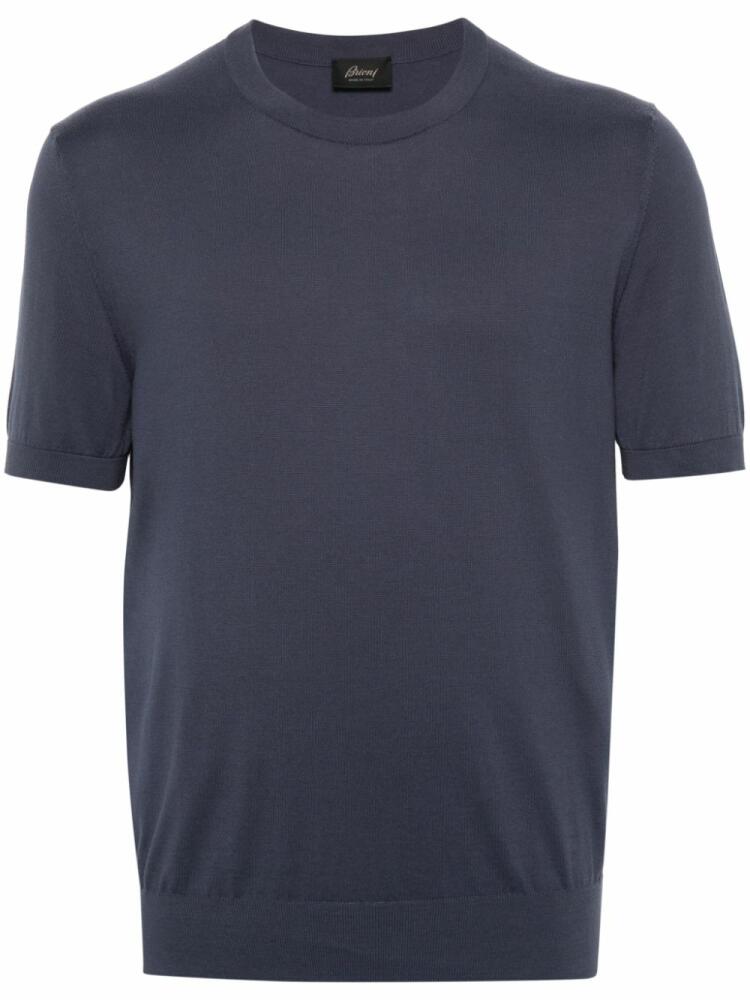 Brioni short-sleeve knitted T-shirt - Blue Cover