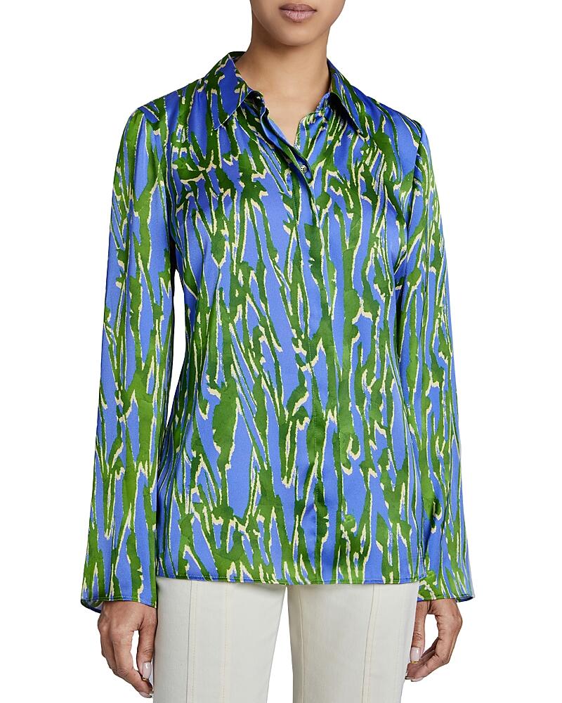 Santorelli Printed Flared Sleeve Blouse Cover