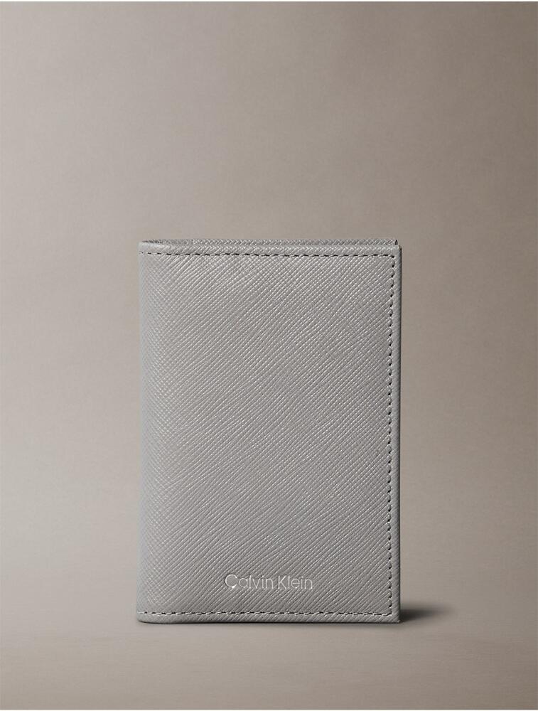 Calvin Klein Men's Refined Saffiano Compact Bifold Wallet - Grey Cover