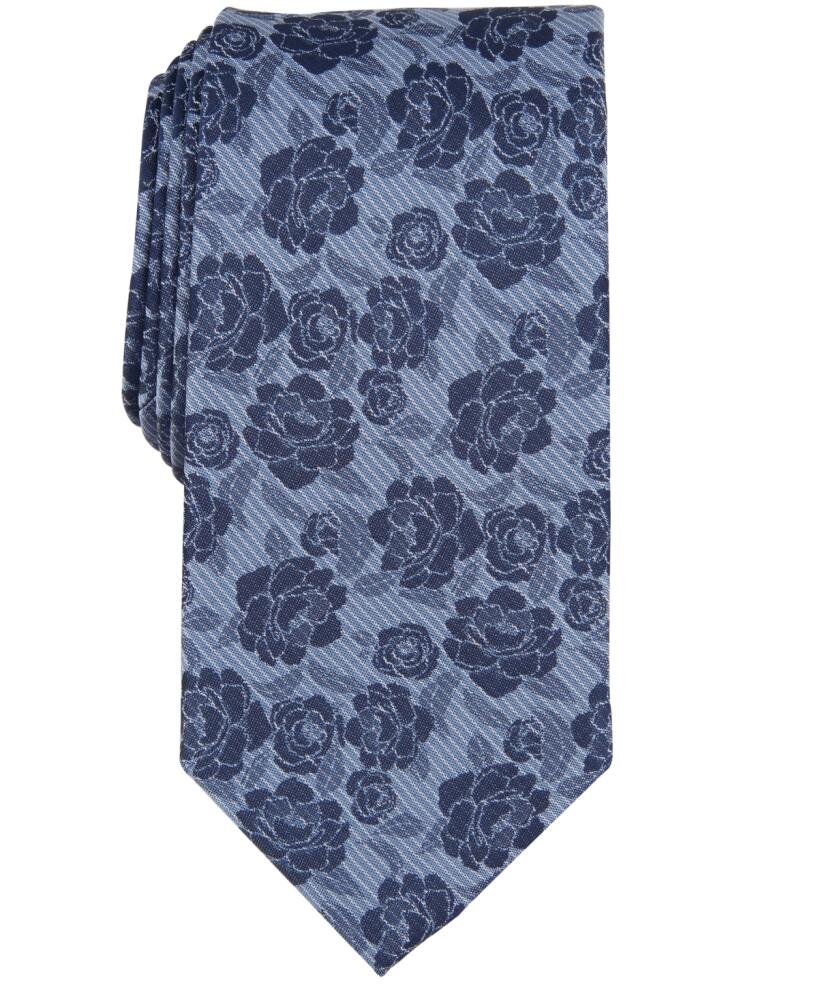 Michael Kors Men's Moccasin Floral Tie - Blue Cover