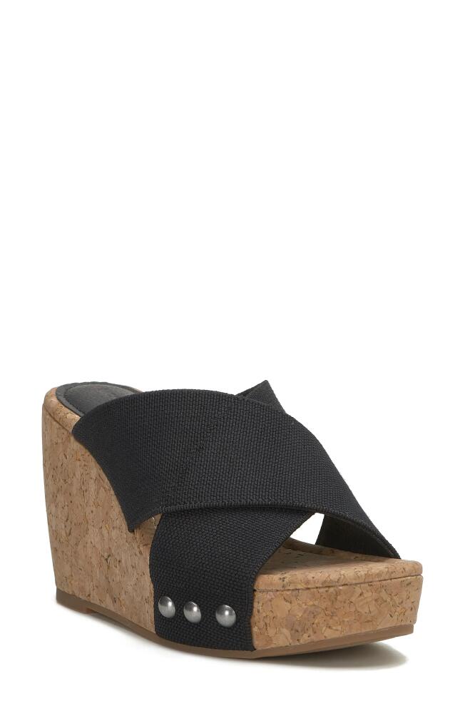 Lucky Brand Valmai Platform Wedge Slide Sandal in Black Linels Cover