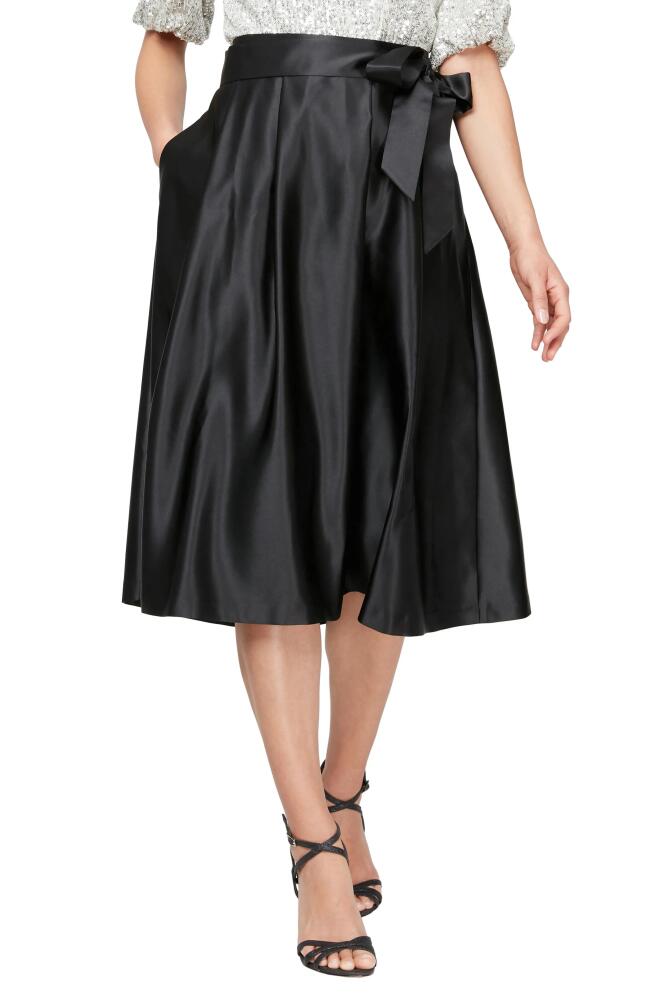 Alex Evenings Bow Detail Satin Skirt in Black Cover