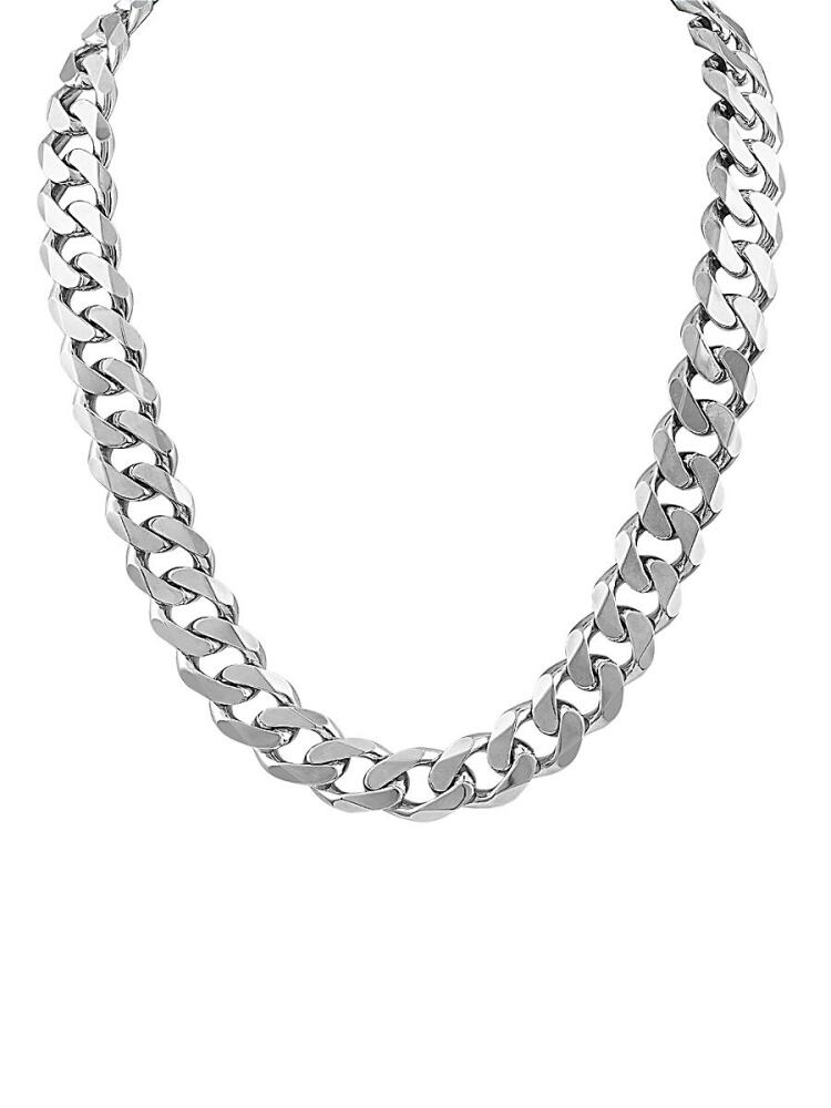 Esquire Men's Sterling Silver Chunky Diamond Cut Cuban Chain Necklace Cover