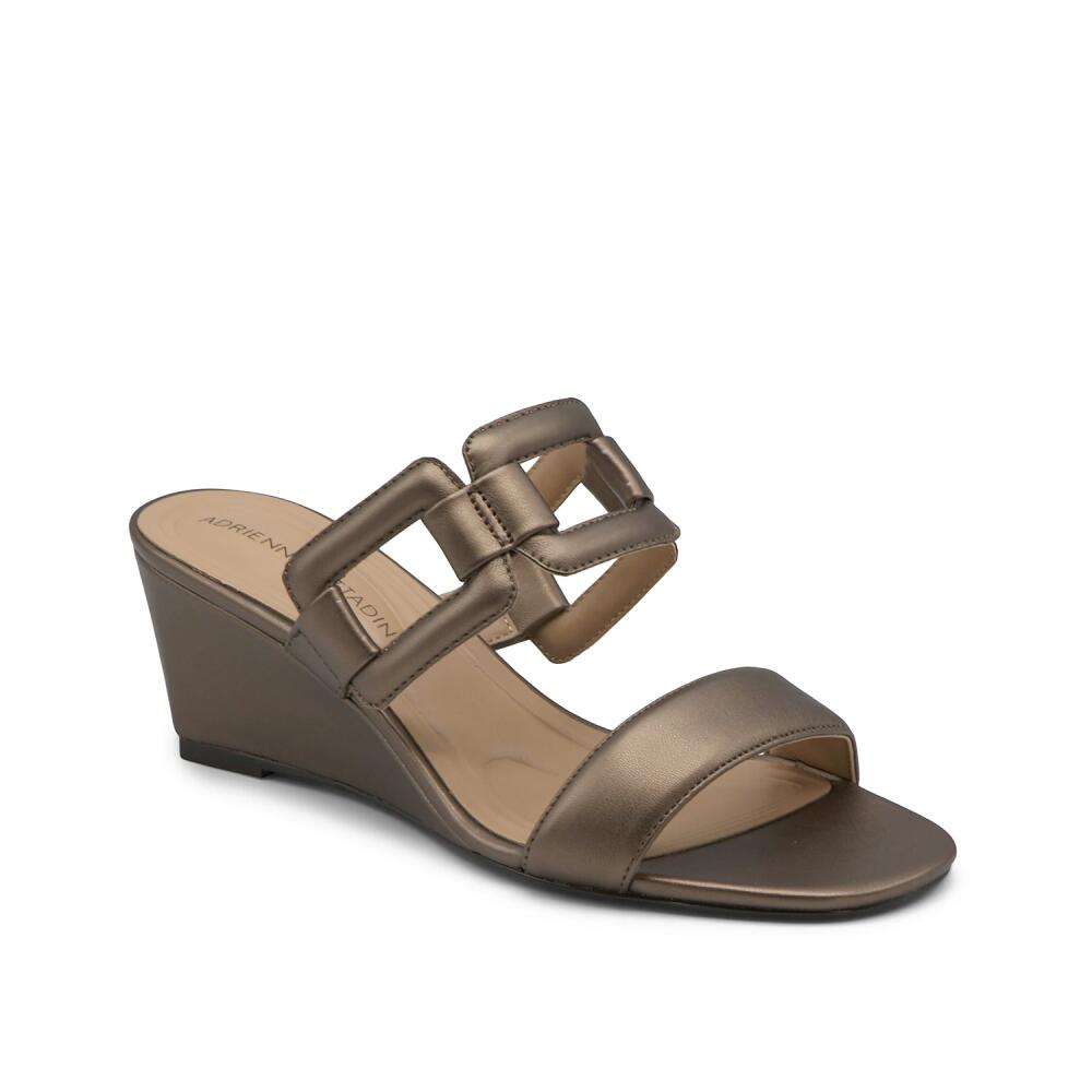 Adrienne Vittadini Ando Wedge Sandal | Women's | Bronze Metallic Cover