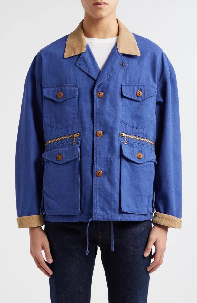 BEAMS Heavy Cotton Oxford Hunting Jacket in Blue Cover