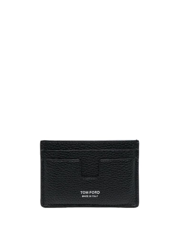 TOM FORD logo-print leather cardholder - Black Cover