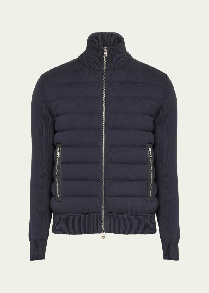 Moncler Men's Quilted Zip-Front Cardigan Cover