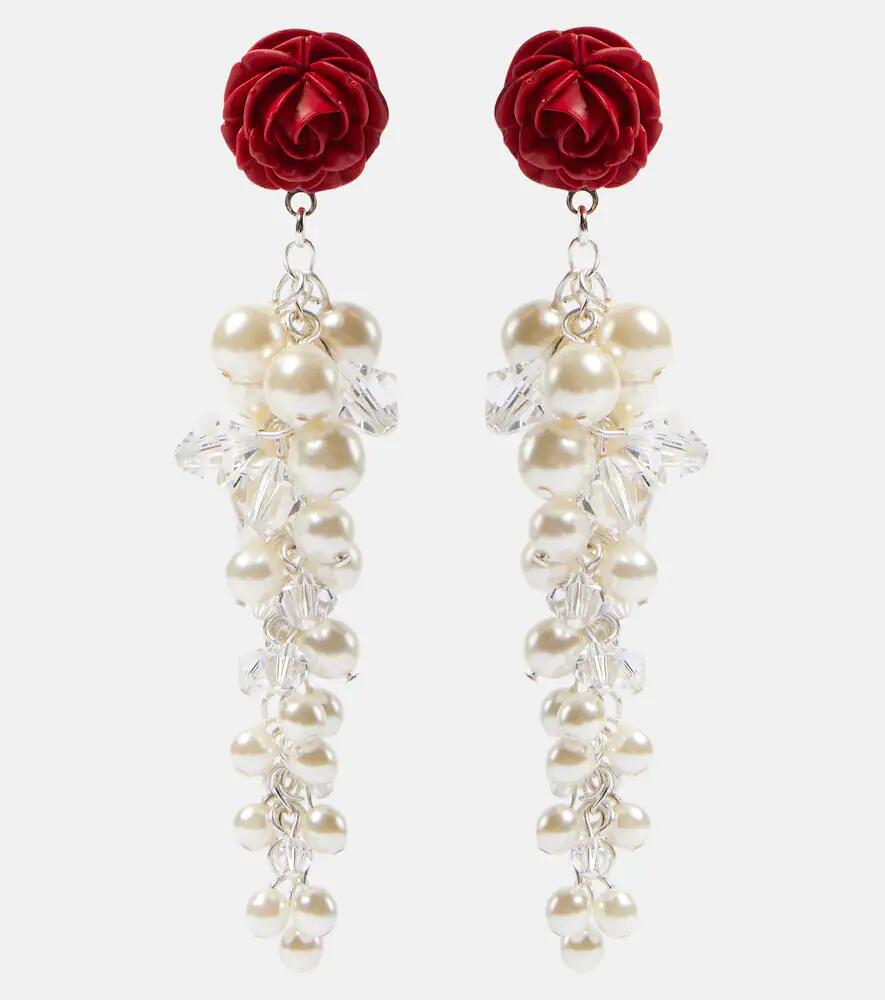 Magda Butrym Rosedrop embellished sterling silver drop earrings Cover