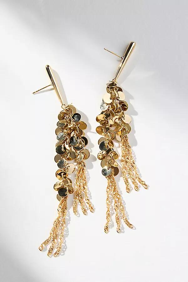 By Anthropologie Sequin Chainmail Drop Earrings Cover