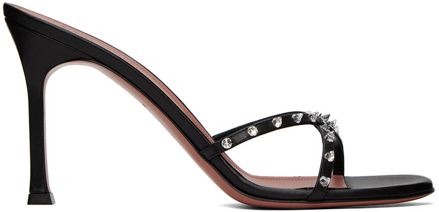 Amina Muaddi Black Karma Heeled Sandals Cover