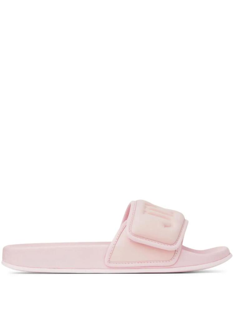 Jimmy Choo Fitz logo-debossed slides - Pink Cover