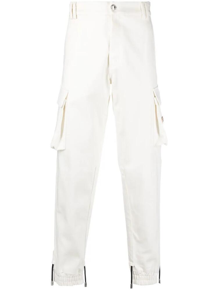 GCDS logo-patch cargo trousers - White Cover