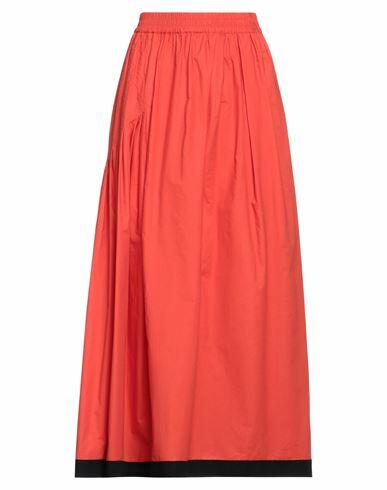 Gentryportofino Woman Maxi skirt Tomato red Cotton Cover