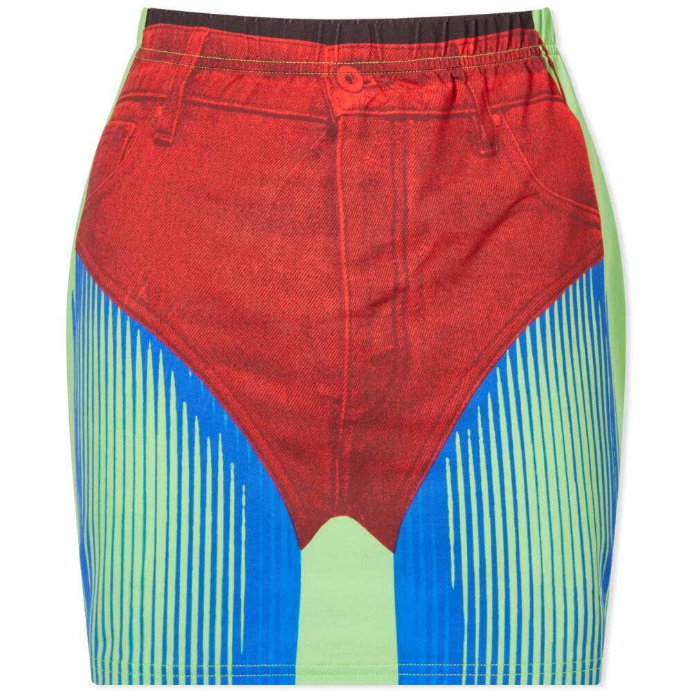 Y-Project Women's x Jean Paul Gaultier Trompe L'Oeil Janty Mini Skirt in Red/Green Cover