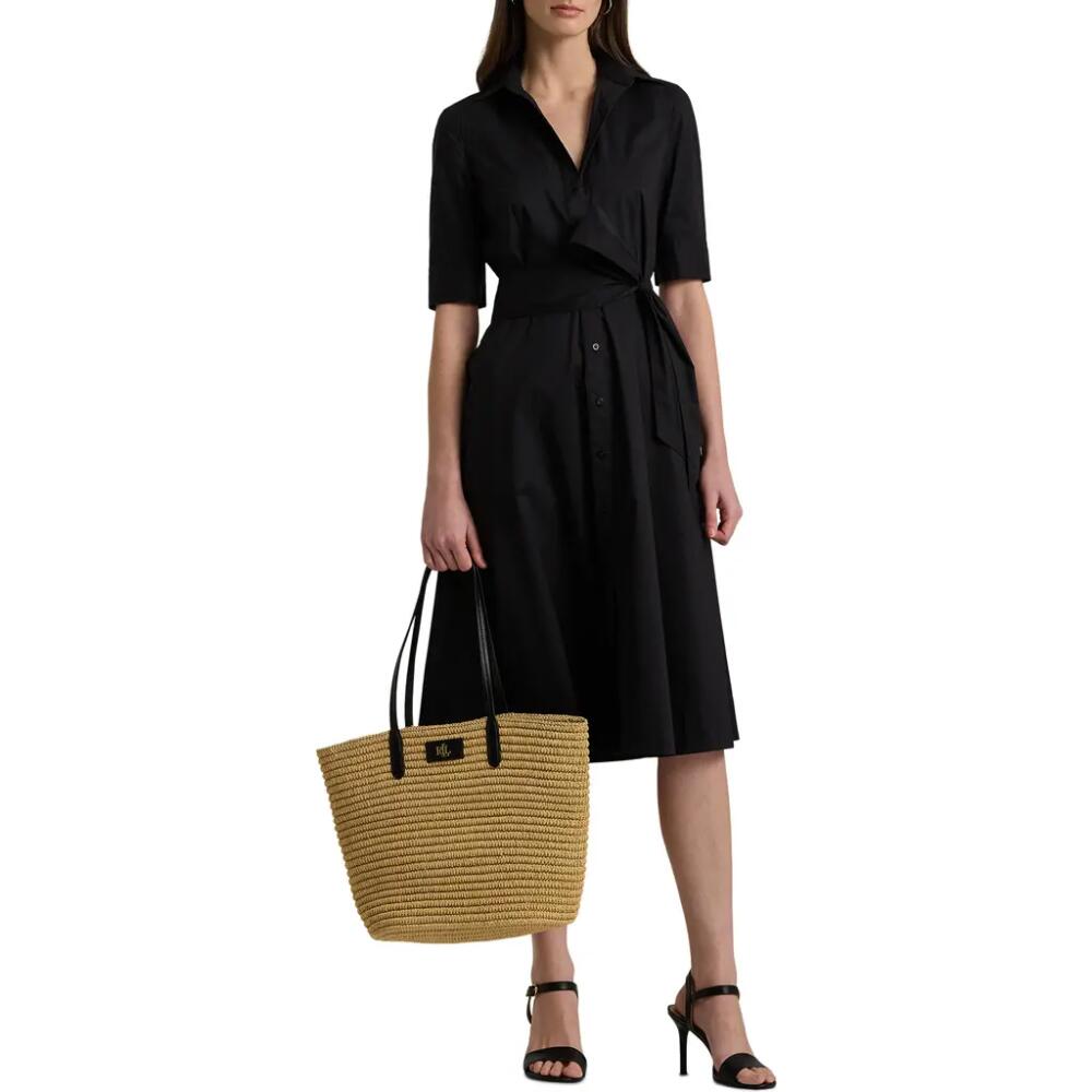 Lauren Ralph Lauren Belted Cotton Blend Shirtdress in Polo Black Cover