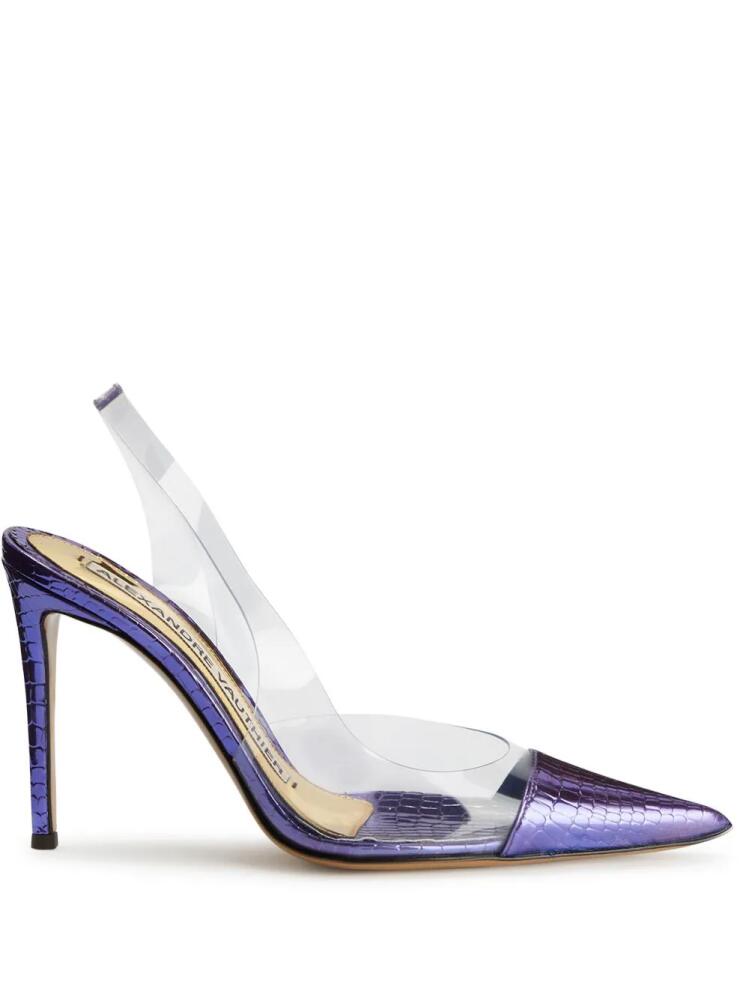 Alexandre Vauthier 105mm metallic-finish pumps - Blue Cover