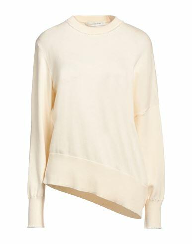 Cedric Charlier Woman Sweater Ivory Cotton, Cashmere Cover