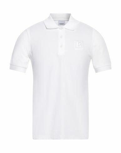 Burberry Man Polo shirt White Cotton, Elastane Cover