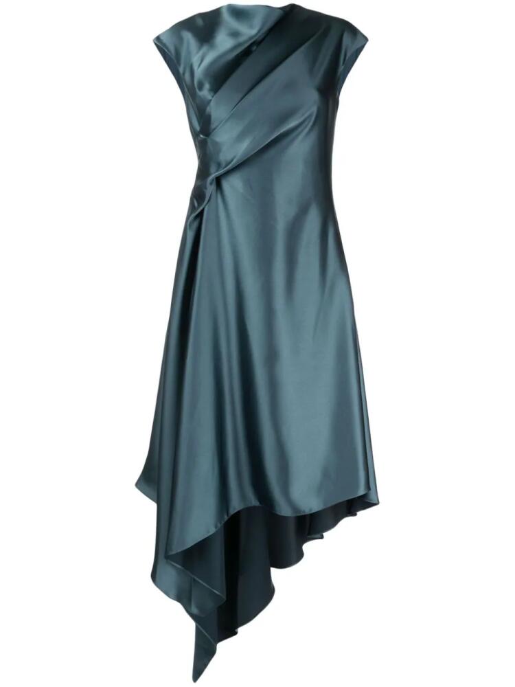 Amsale handkerchief-hem satin dress - Blue Cover