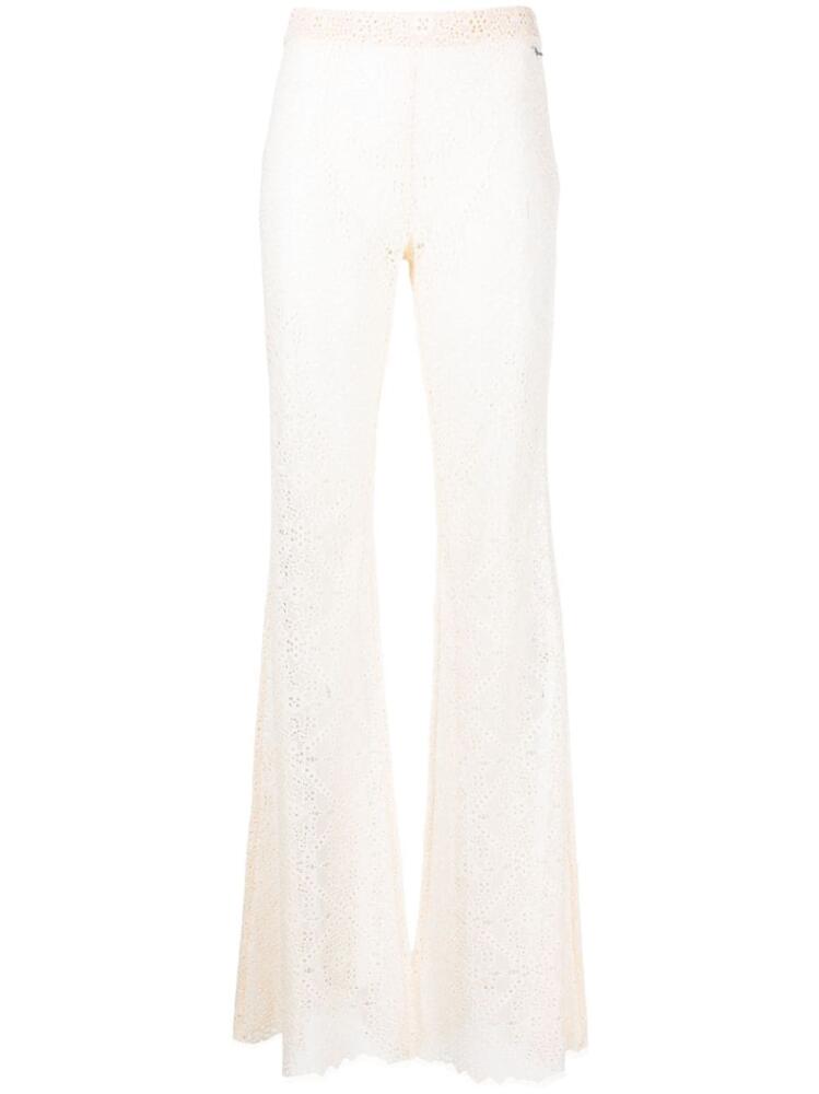 DSQUARED2 sheer-lace flared trousers - Neutrals Cover