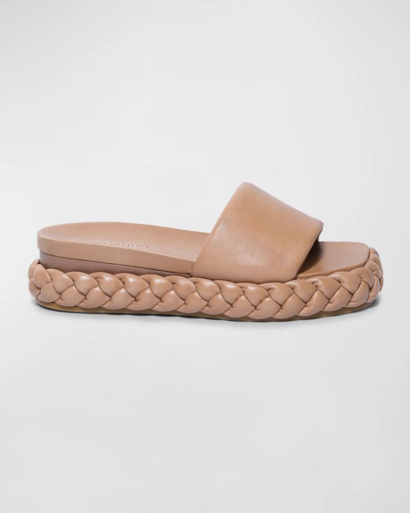 Bernardo Leather Low-Wedge Slide Sandals Cover