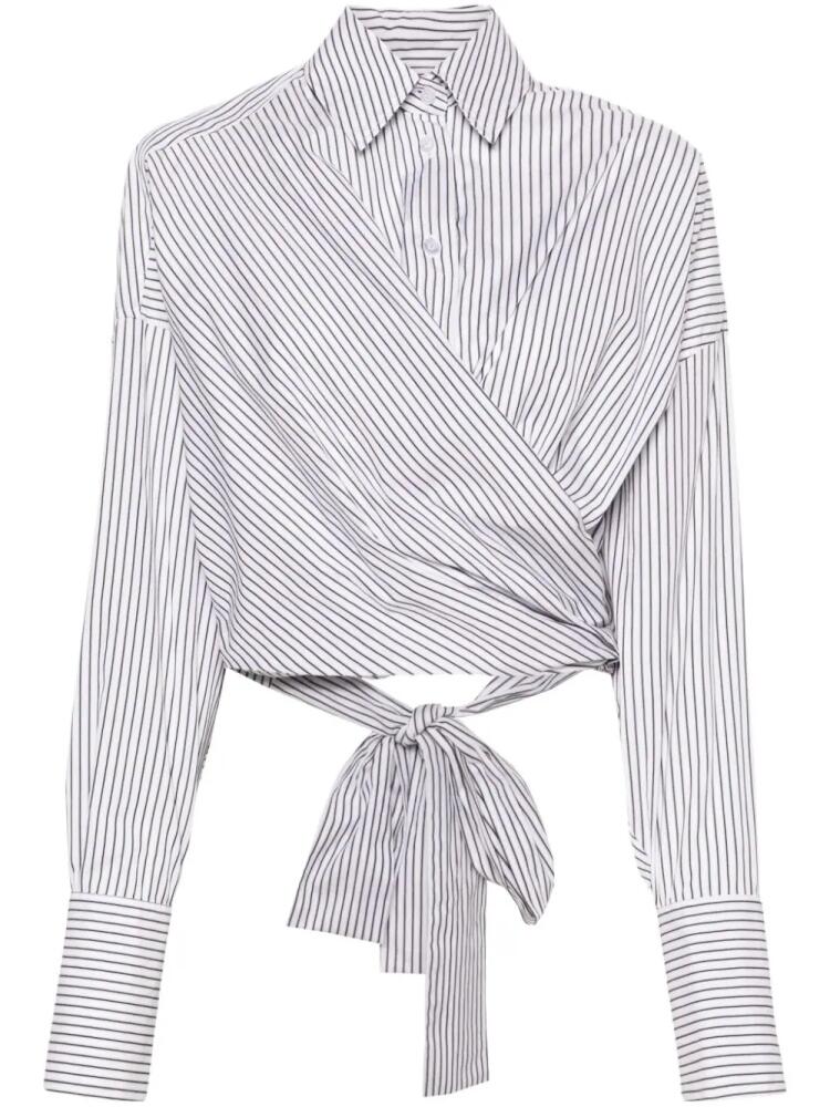 Viktor & Rolf cropped wrap striped shirt - Grey Cover