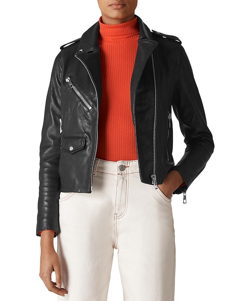 Whistles Agnes Leather Moto Jacket Cover