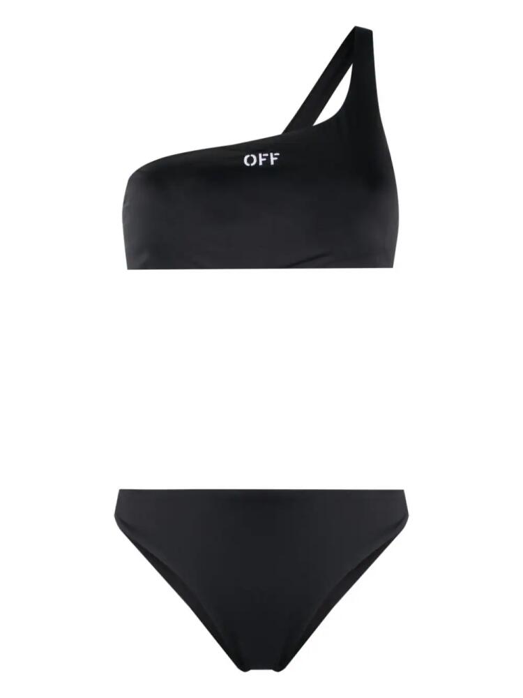 Off-White Off Stamp-embroidered bikini set - Black Cover